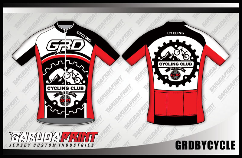 Desain Kaos Sepeda Gowes Code Grdbycycle Merah Putih