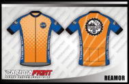 Desain Baju Sepeda Gowes Reamor Warna Orange Cerah